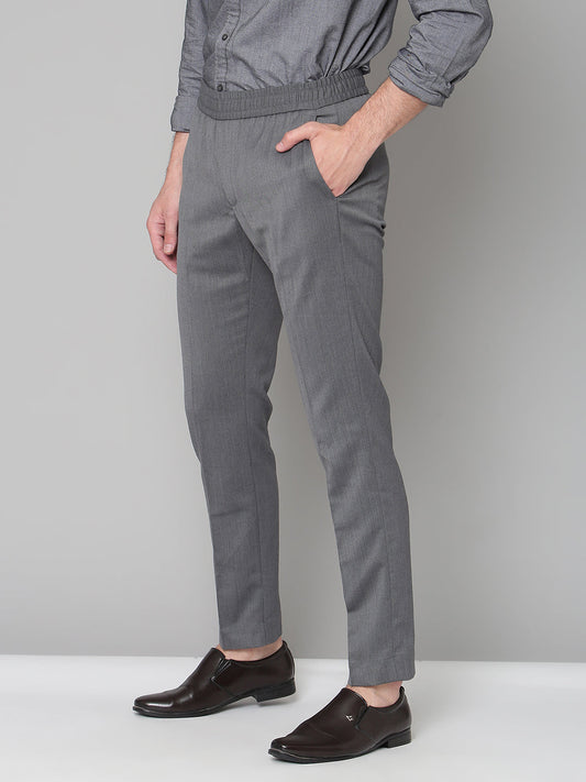 Gant Men Grey Solid Slim Fit Trouser