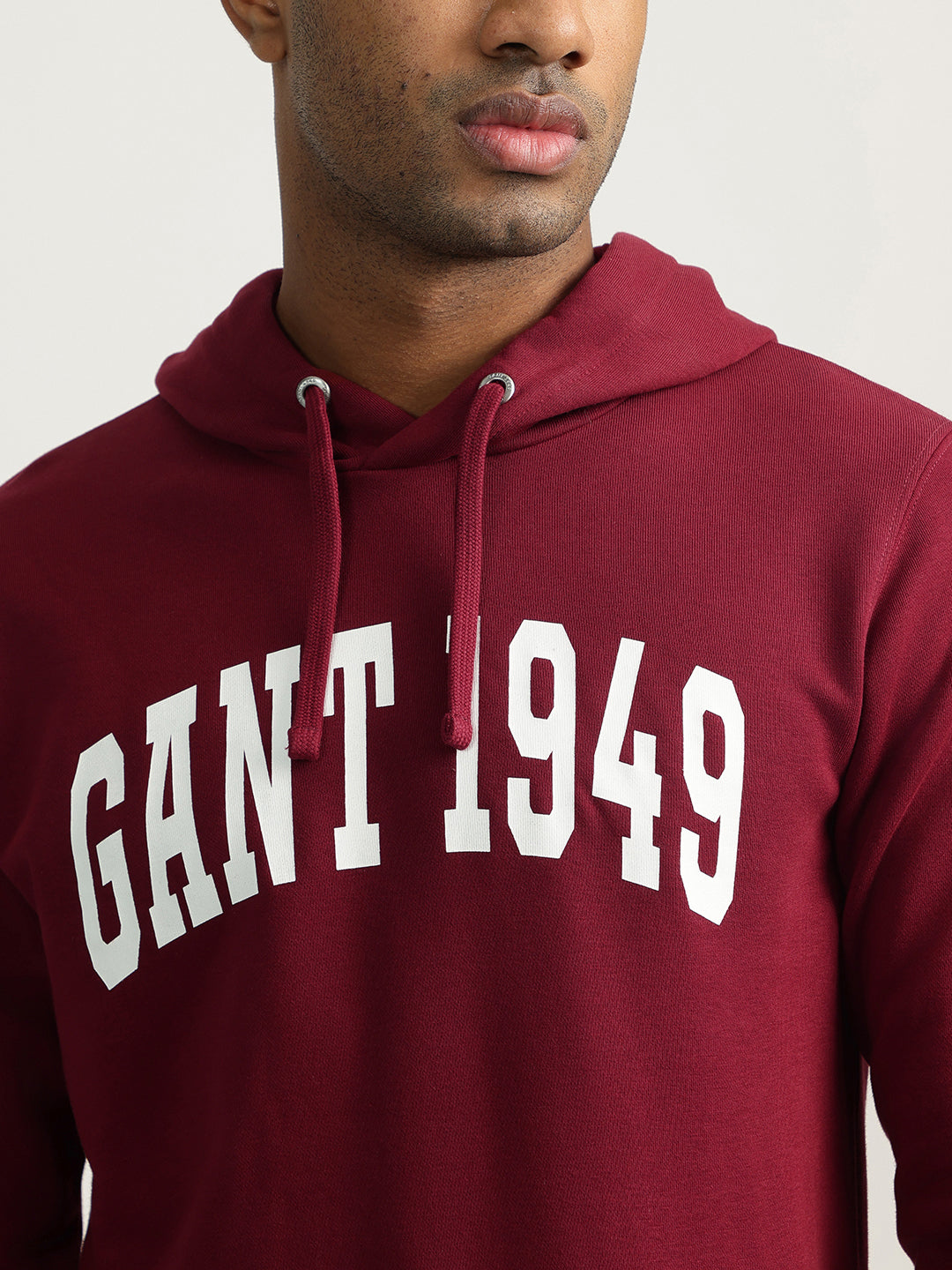 Gant Men Red Solid Hooded Sweatshirt