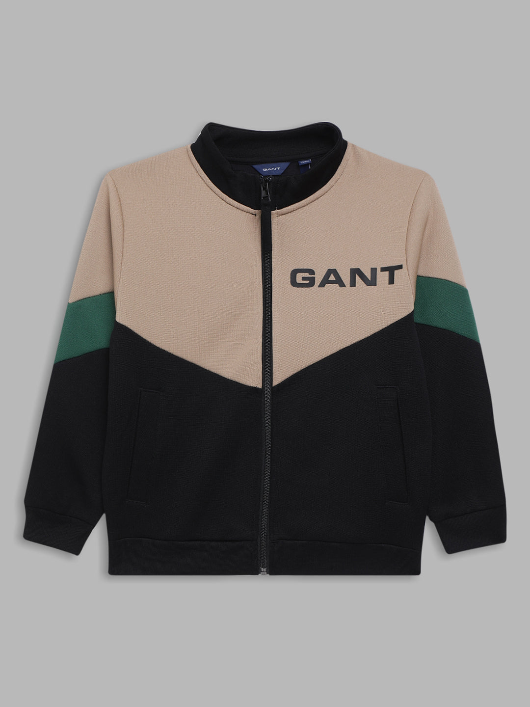 Gant Boys Black Colourblocked Cotton Sweatshirt