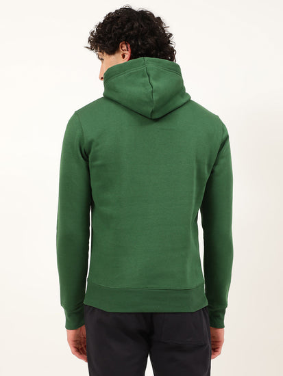 Gant Men Green Printed Hooded Sweatshirt