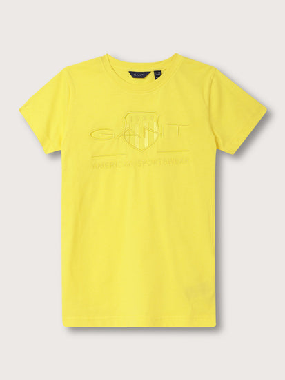 Gant Kids Yellow Logo Relaxed Fit T-Shirt
