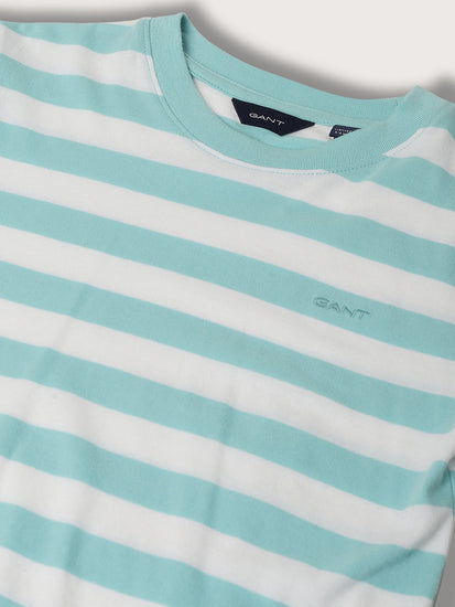 Gant Kids Blue Striped Relaxed Fit T-Shirt