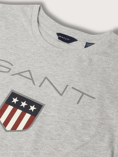 Gant Kids Grey Logo Regular Fit T-Shirt