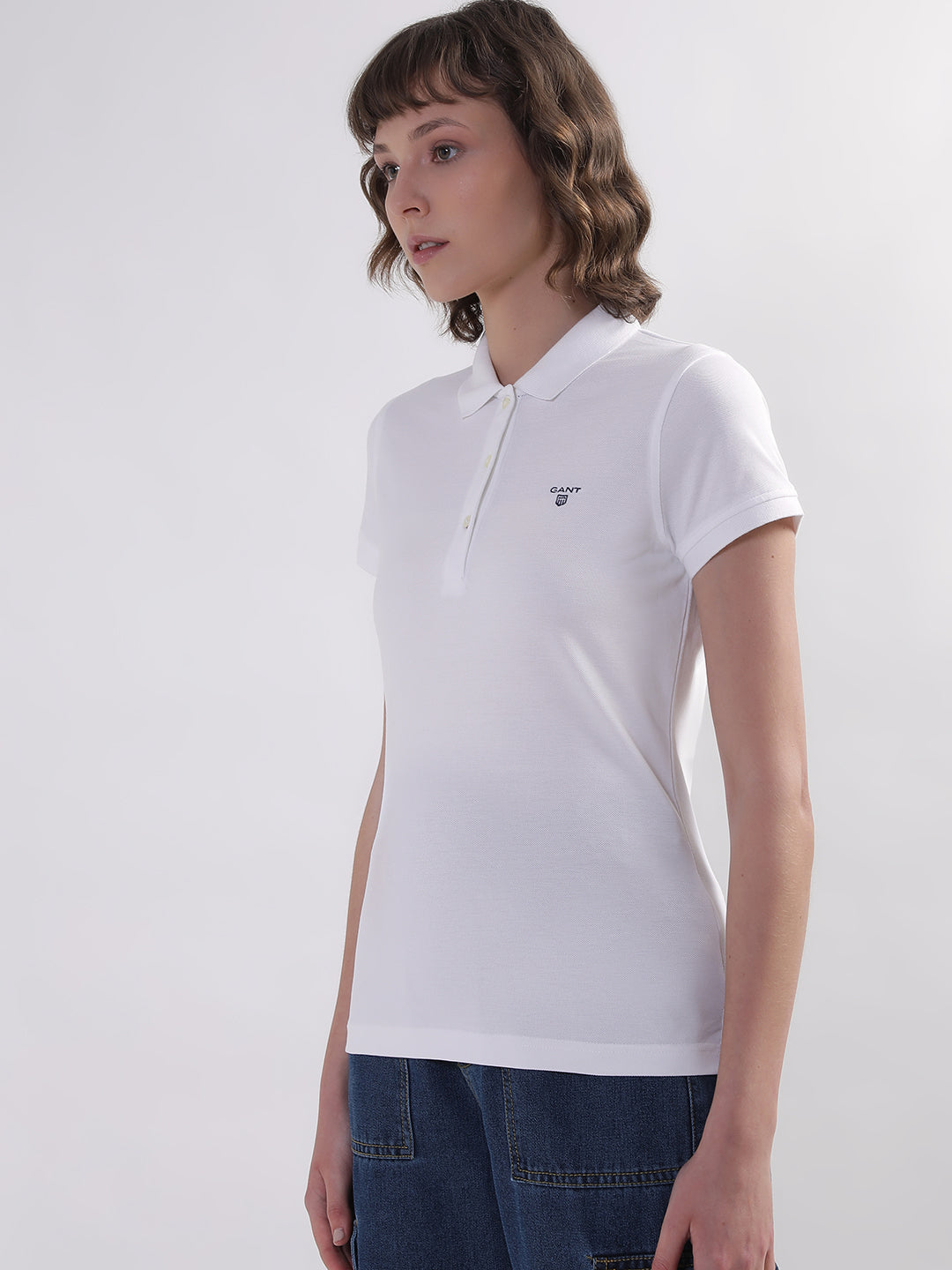 Gant White Regular Fit Polo T-Shirt