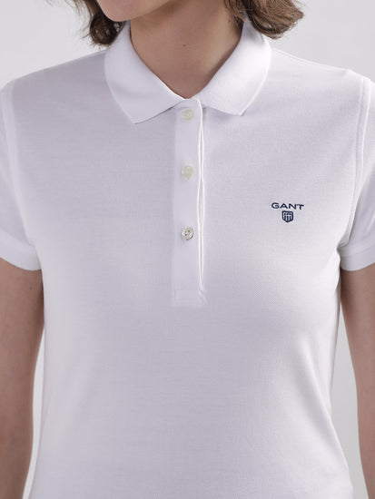 Gant White Regular Fit Polo T-Shirt