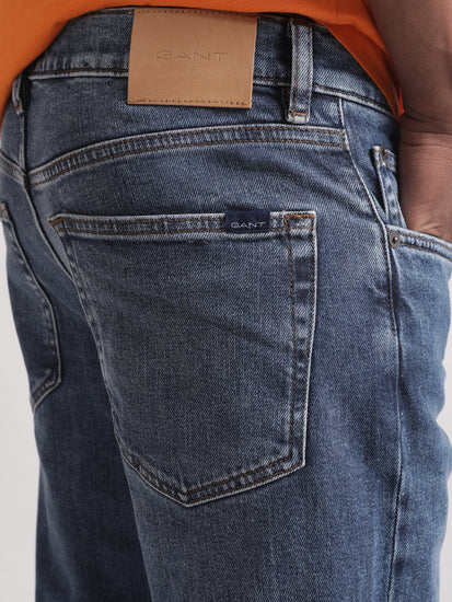 Gant Men Mid-Rise Slim Fit Heavy Fade Jeans