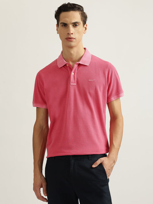 Gant Pink Sunfaded Rugger Regular Fit Pique Polo Tshirt