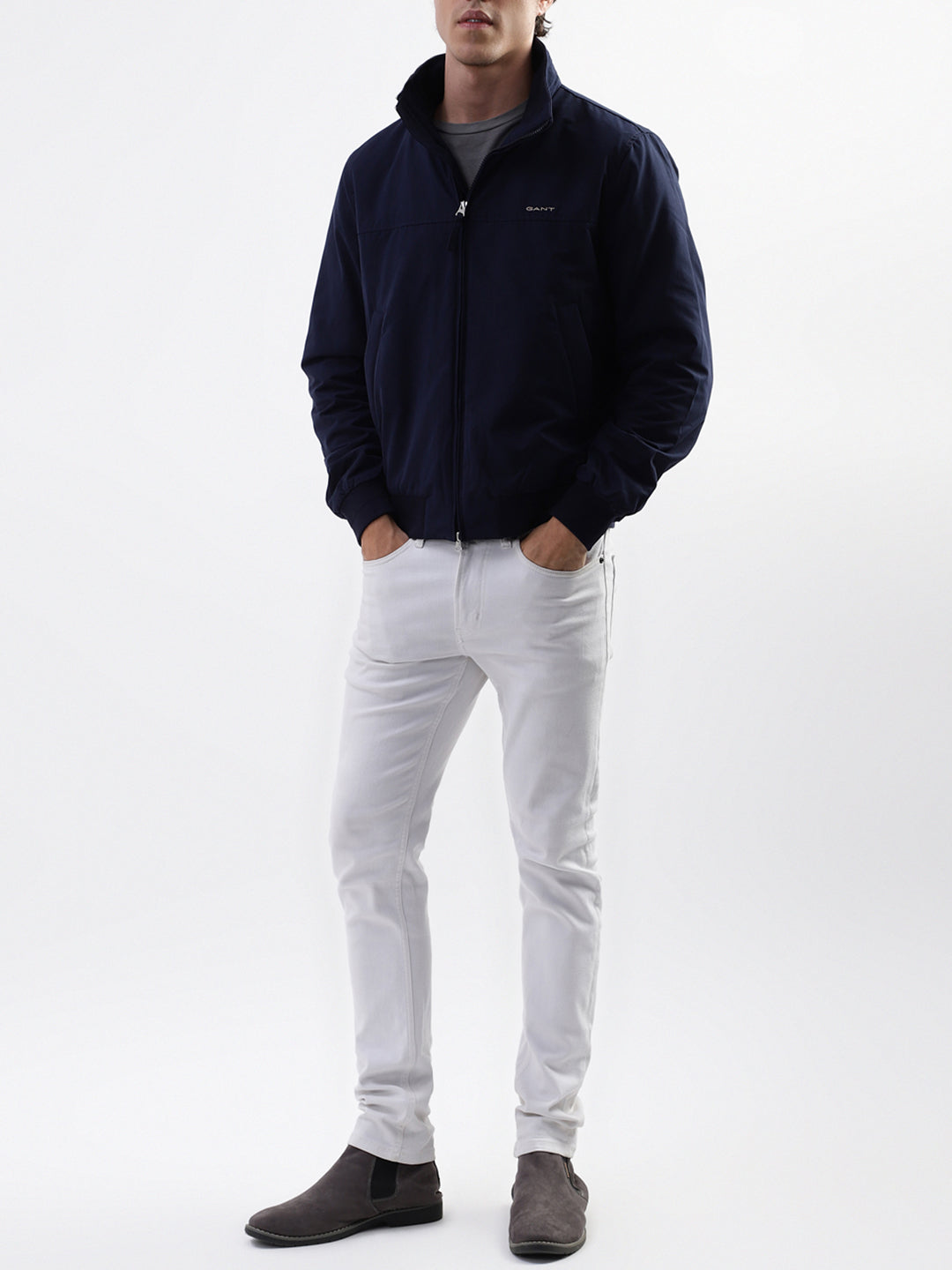 Gant Men Blue Solid Collar Jacket