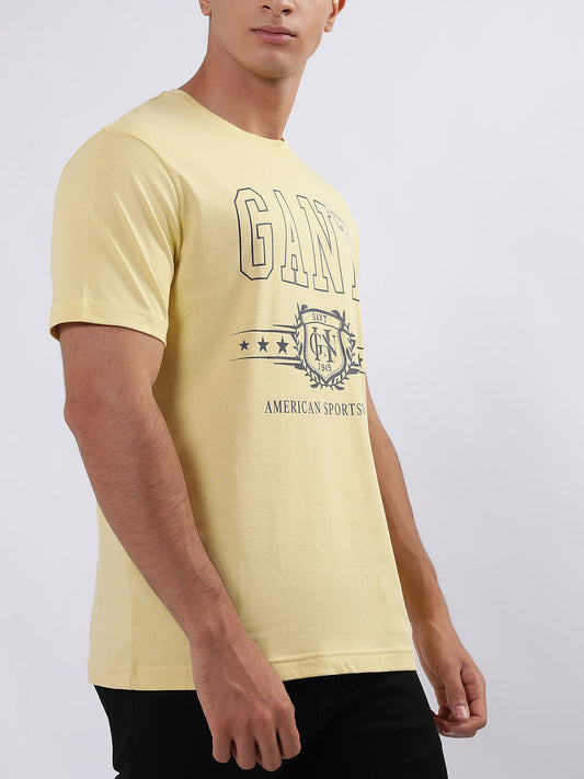 Gant Yellow Logo Regular Fit T-Shirt