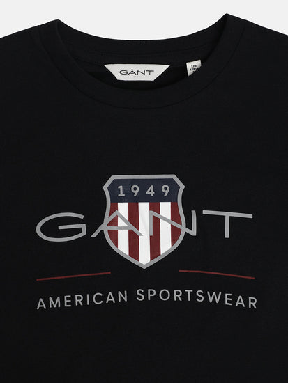 Gant Kids Black Logo Regular Fit T-Shirt