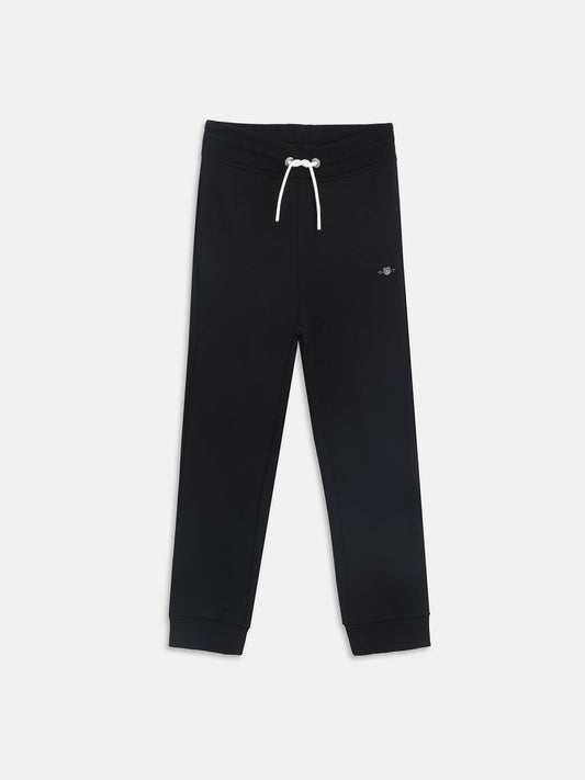 Gant Boys Black Solid Regular Fit Sweatpant