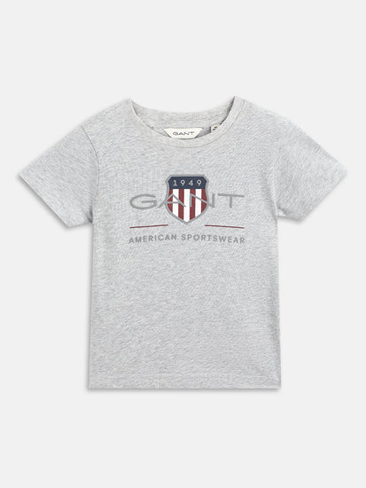 Gant Kids Grey Logo Regular Fit T-Shirt