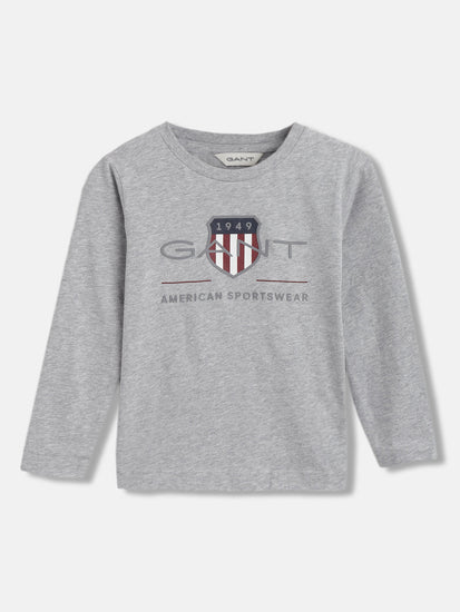 Gant Kids Grey Logo Regular Fit T-Shirt