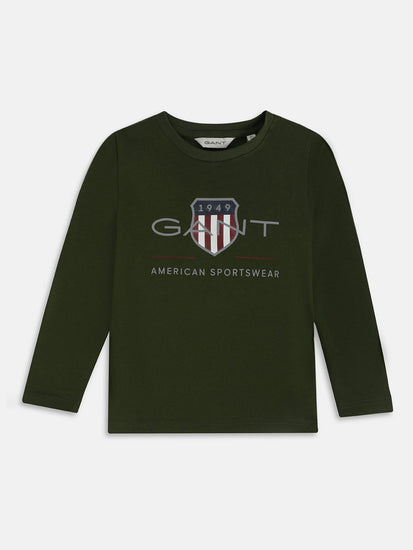 Gant Kids Olive Logo Regular Fit T-Shirt