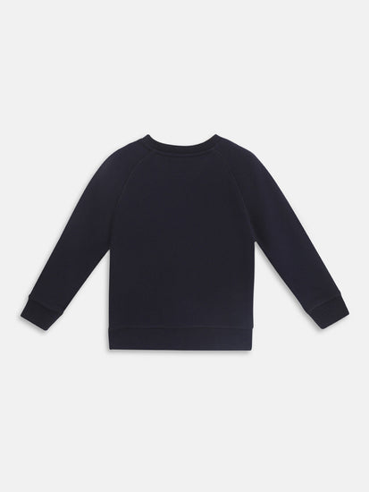 Gant Boys Blue Solid Round Neck Sweatshirt