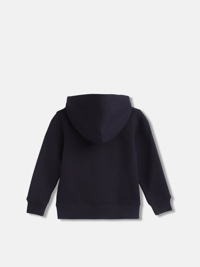 Gant Boys Blue Solid Hooded Sweatshirt