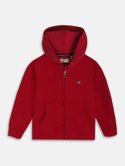 Gant Boys Pink Solid Hooded Sweatshirt