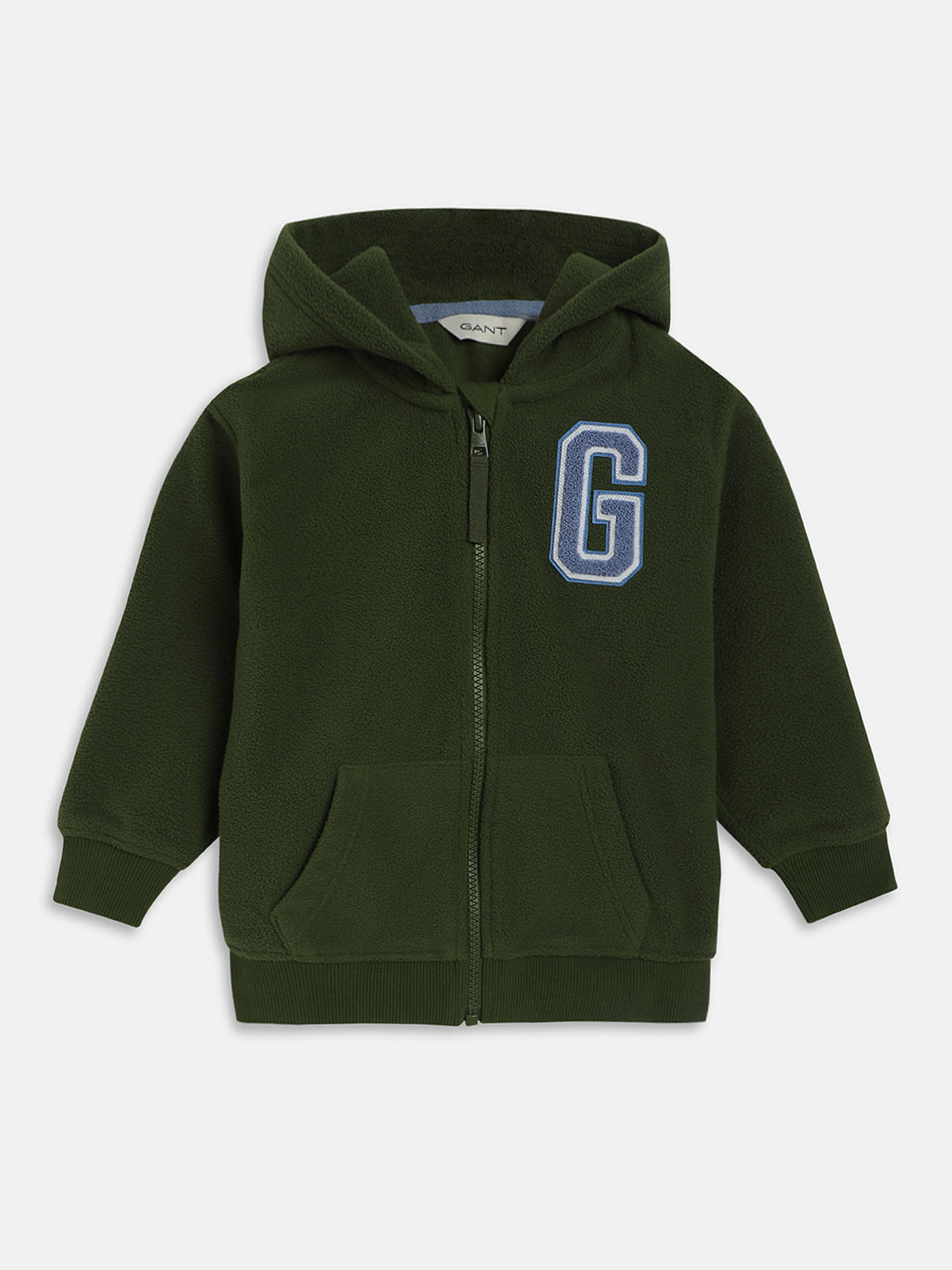 Gant Boys Olive Solid Hooded Sweatshirt