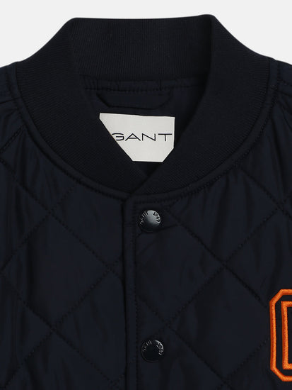 Gant Boys Blue Solid High Neck Jacket