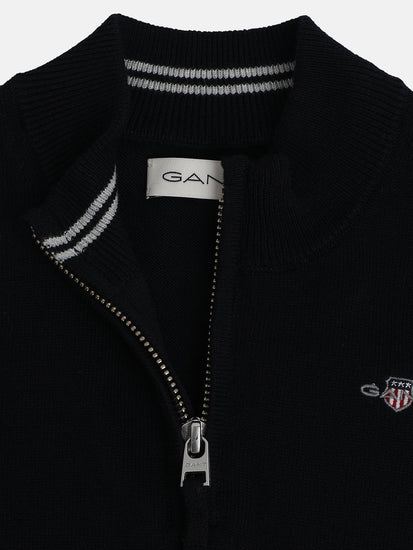 Gant Boys Blue Solid High Neck Sweater