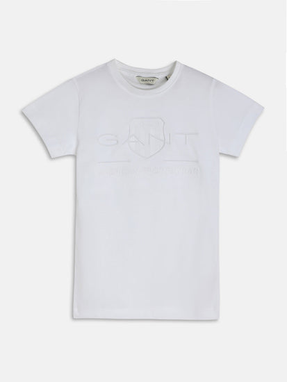 Gant Kids White Logo Regular Fit T-Shirt