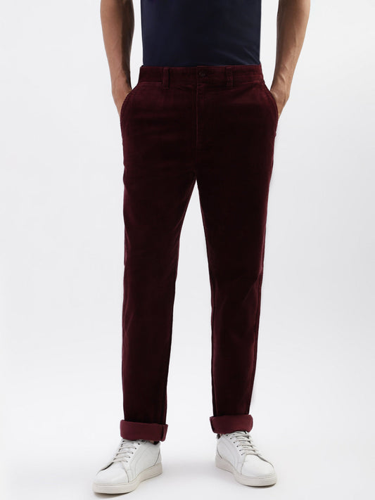 Gant Men Red Solid Regular Fit Trouser