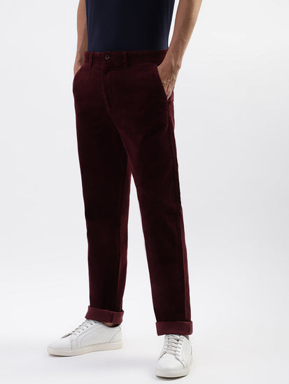 Gant Men Red Solid Regular Fit Trouser