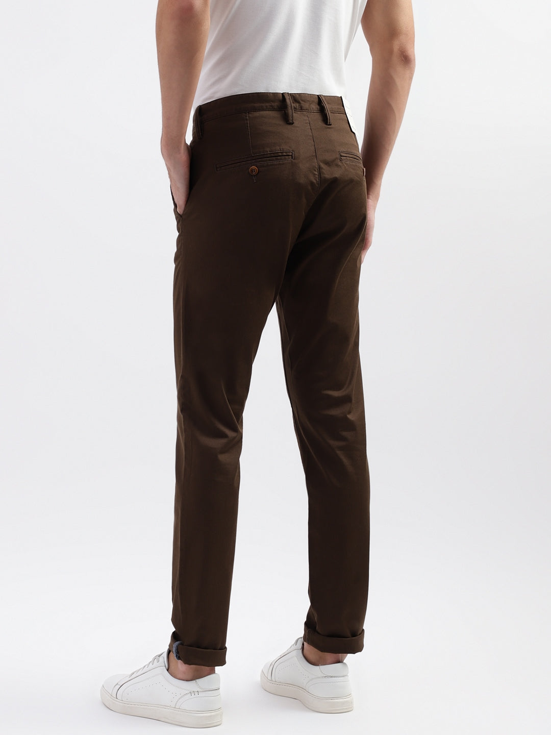 Gant Men Brown Solid Slim Fit Trouser