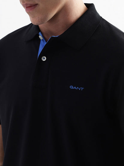 Gant Black Regular Fit Polo T-Shirt