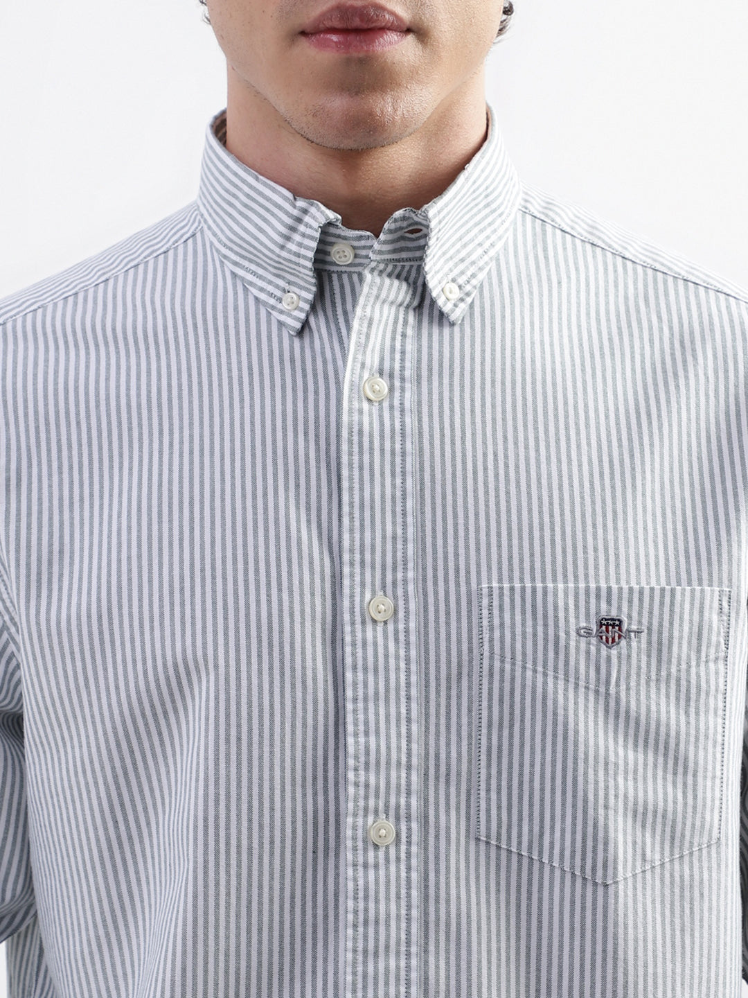 Gant Green Striped Regular Fit Shirt