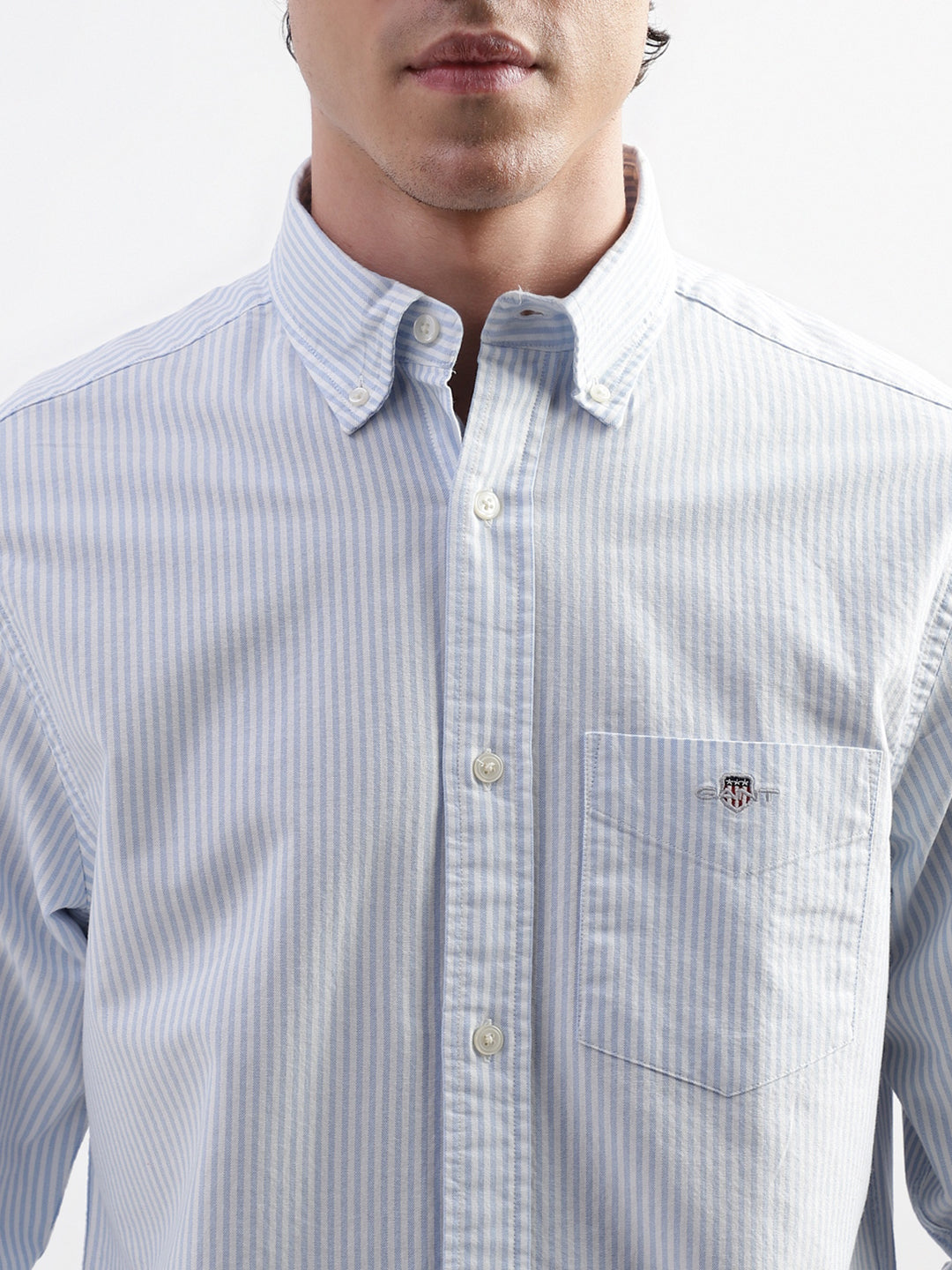 Gant Blue Striped Regular Fit Shirt