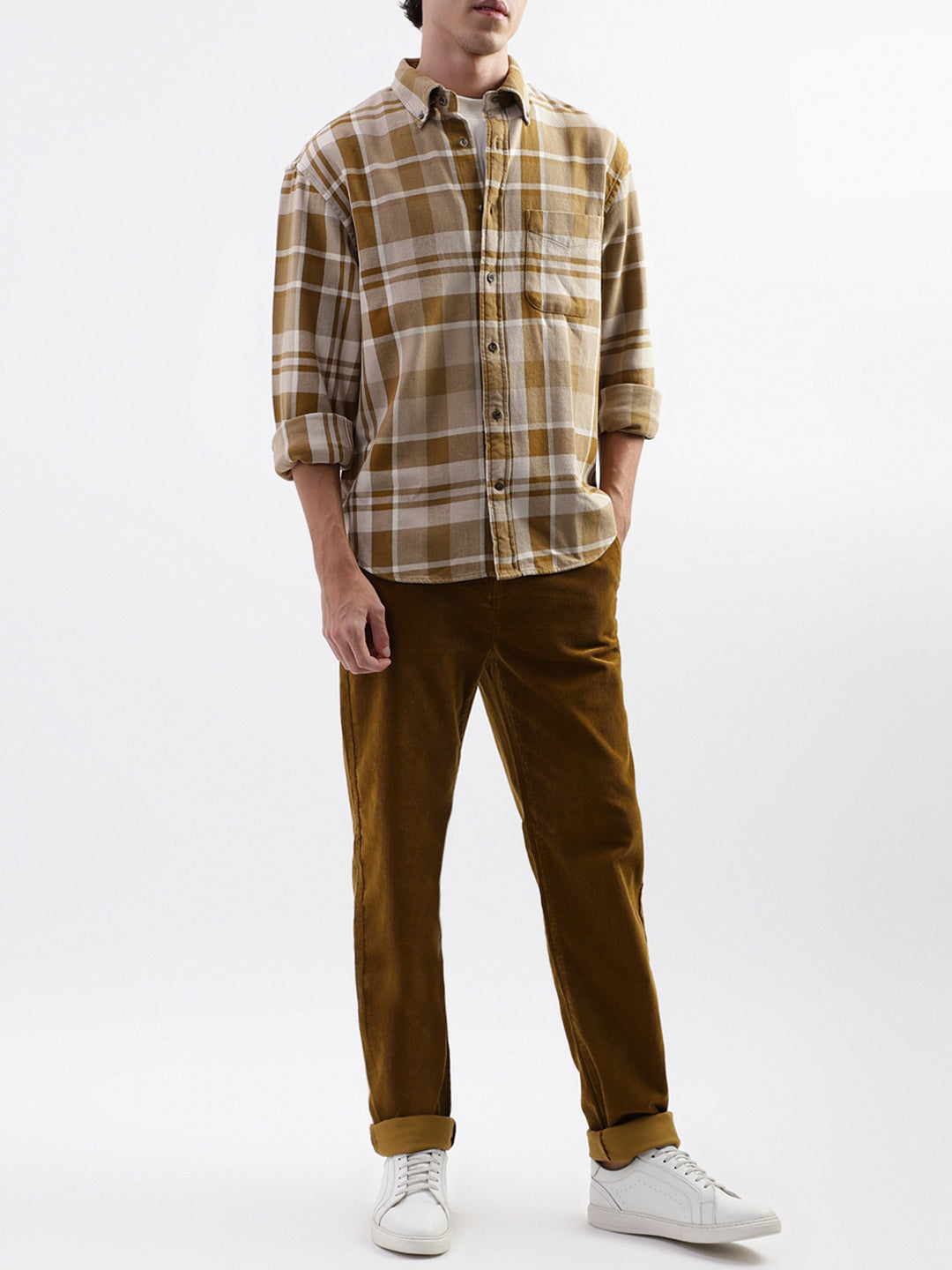 Gant Brown Checked Relaxed Fit Shirt