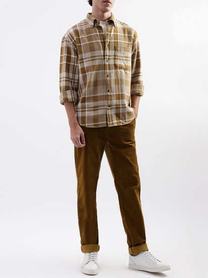 Gant Brown Checked Relaxed Fit Shirt