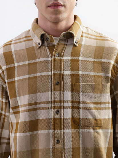 Gant Brown Checked Relaxed Fit Shirt