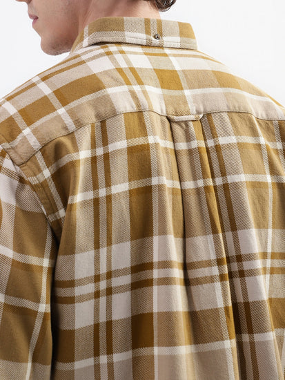 Gant Brown Checked Relaxed Fit Shirt