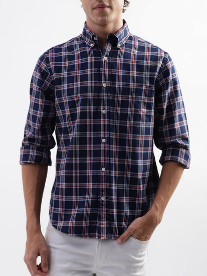 Gant Blue Checked Regular Fit Shirt