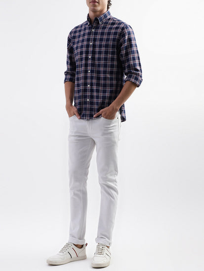 Gant Blue Checked Regular Fit Shirt