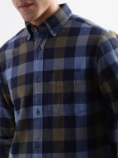 Gant Blue Checked Regular Fit Shirt