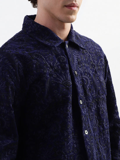 Gant Blue Embroidery Relaxed Fit Shirt