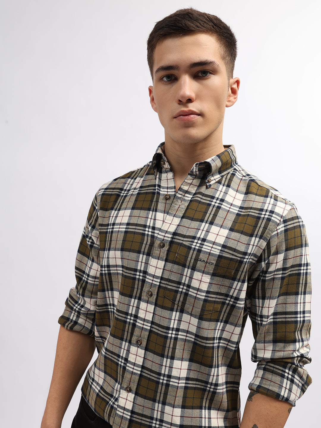 Gant Green Fashion Checked Regular Fit Shirt