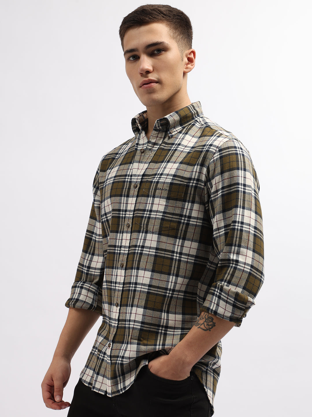 Gant Green Fashion Checked Regular Fit Shirt