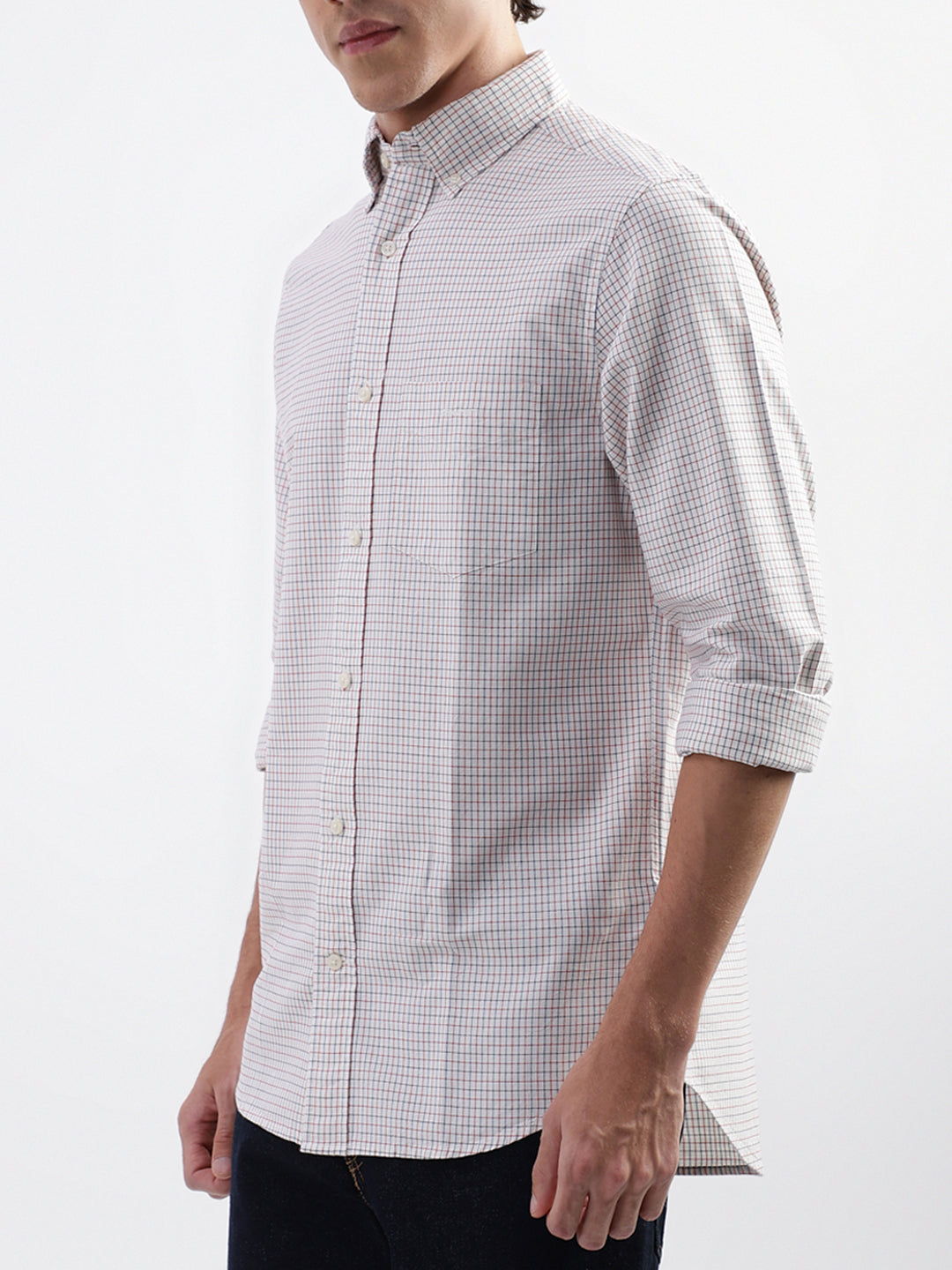 Gant White Checked Regular Fit Shirt