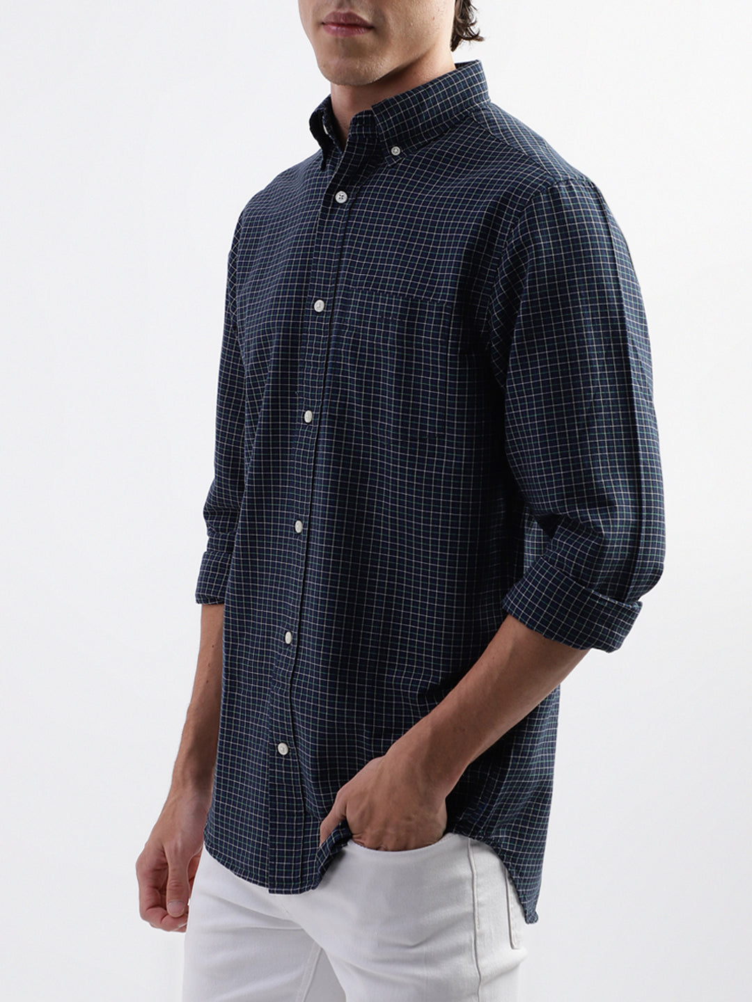 Gant Blue Checked Regular Fit Shirt