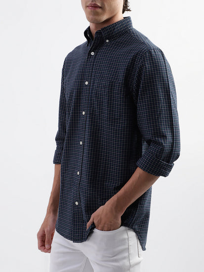 Gant Blue Checked Regular Fit Shirt