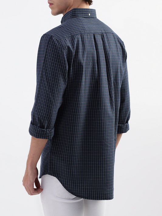 Gant Blue Checked Regular Fit Shirt