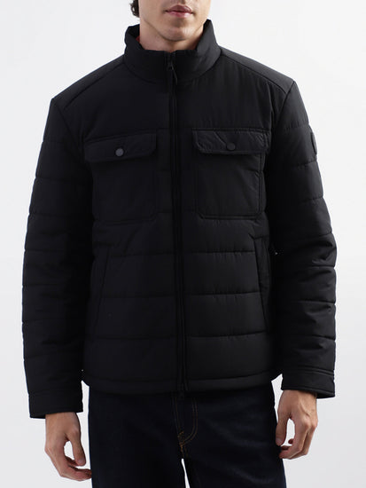 Gant Men Black Solid High Neck Jacket