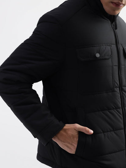 Gant Men Black Solid High Neck Jacket