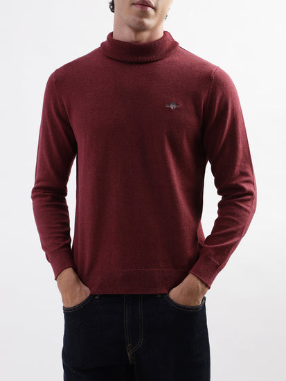 Gant Men Red Solid Round Neck Sweater