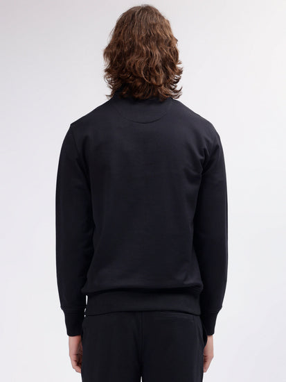 Gant Men Black Solid High Neck Long Sleeves Sweatshirt