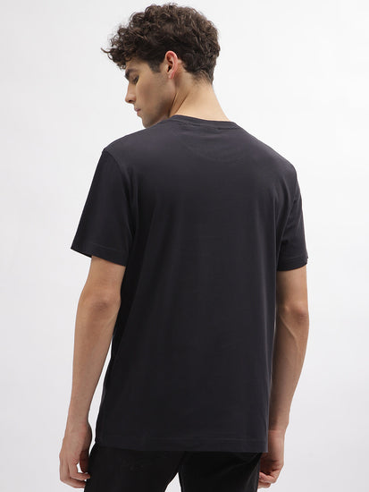 Gant Men Black Printed Round Neck Short Sleeves T-Shirt